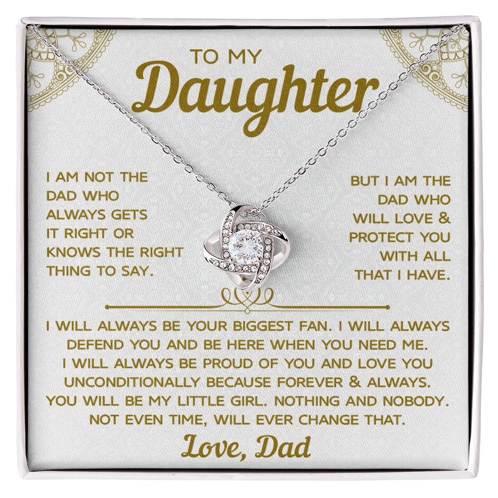 To My Daughter – Love Knot Necklace, Dad’s Heartfelt Message in Timeless Jewelry