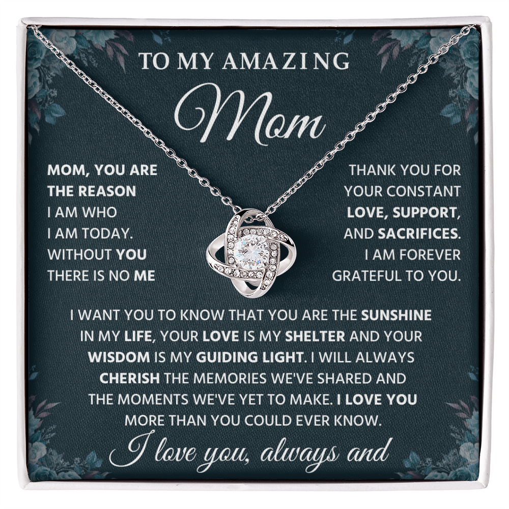 To My Mom - I Love You So Much - Love Knot Necklace