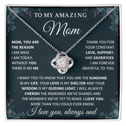 To My Mom - I Love You So Much - Love Knot Necklace