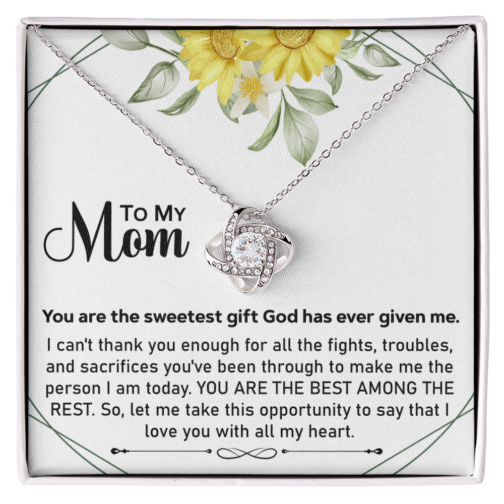 To My Mom Necklace – Heartfelt Love Knot Gift for Mother’s Day