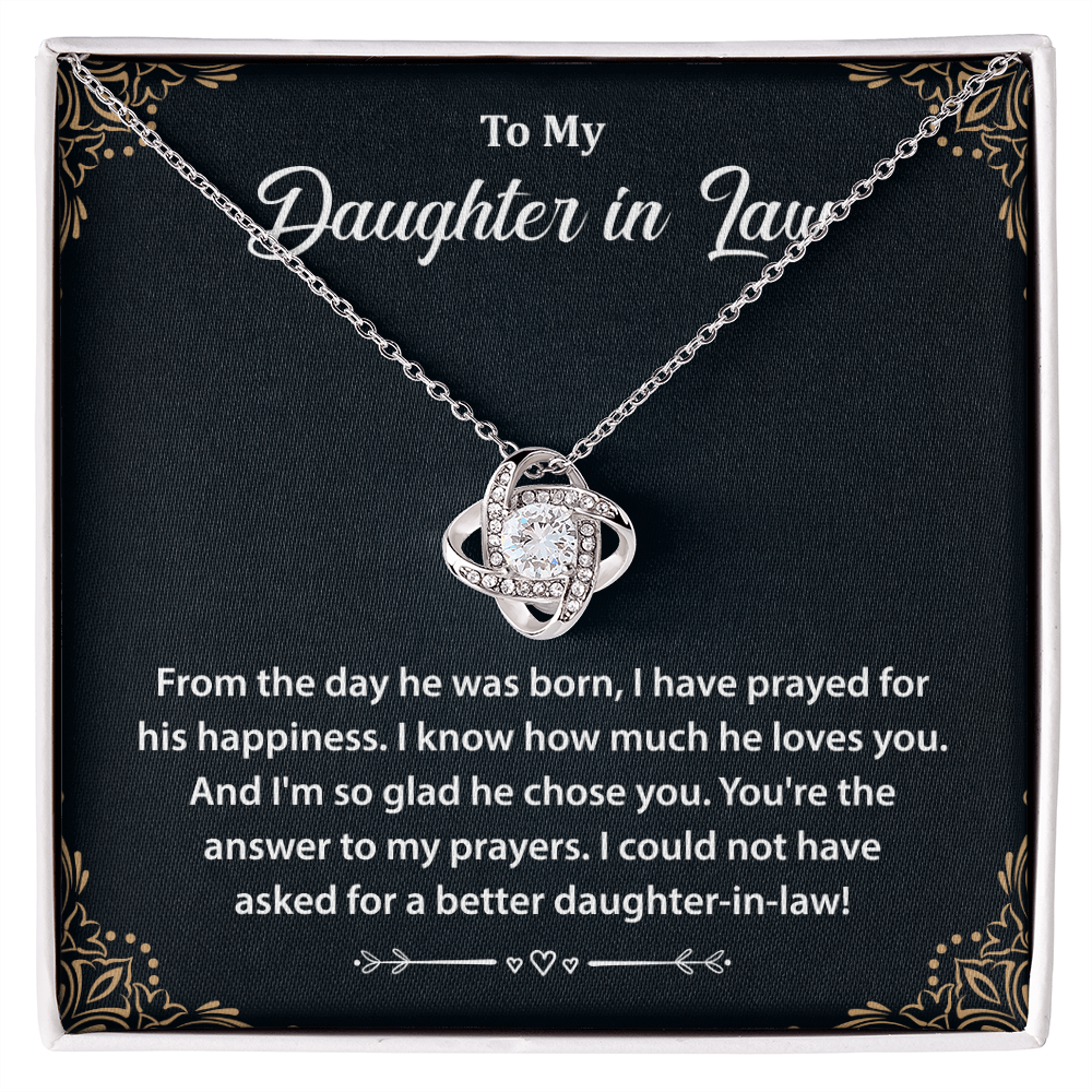 To My Daughter-in-law, Believe in Yourself- Love Knot Necklace