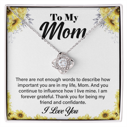 Best Gift for Mom - Timeless Love Knot Necklace, Special New Mom Gift