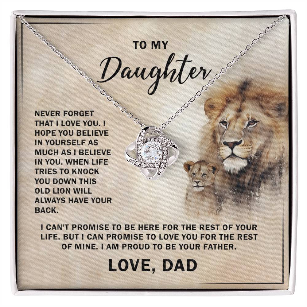 To My Daughter from Dad, Love knot Necklace Success Gift to daughter from Dad