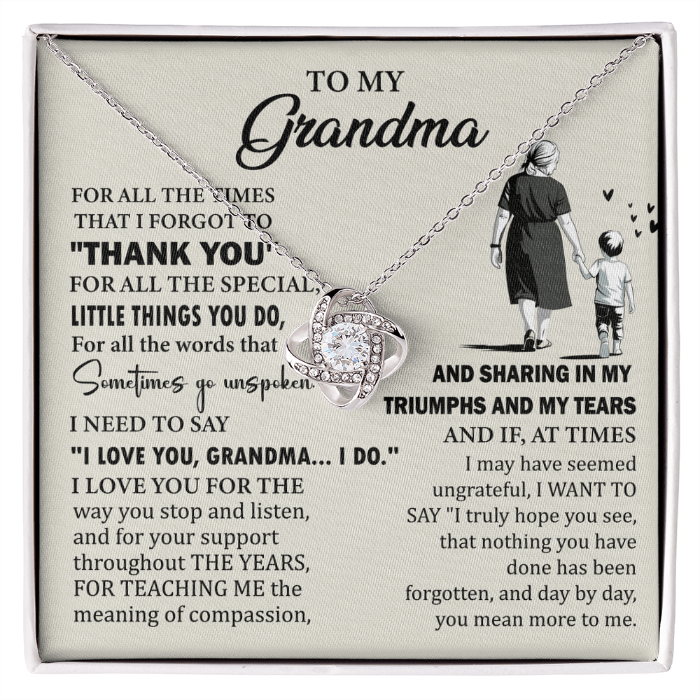 Personalized Grandma Gifts – Elegant Love Knot Necklace for a Special Grandmother