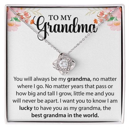 To My Grandma Love Knot Necklace, Gift for Grandma, Best Gift for Grandma, Personalized Gifts for Grandma