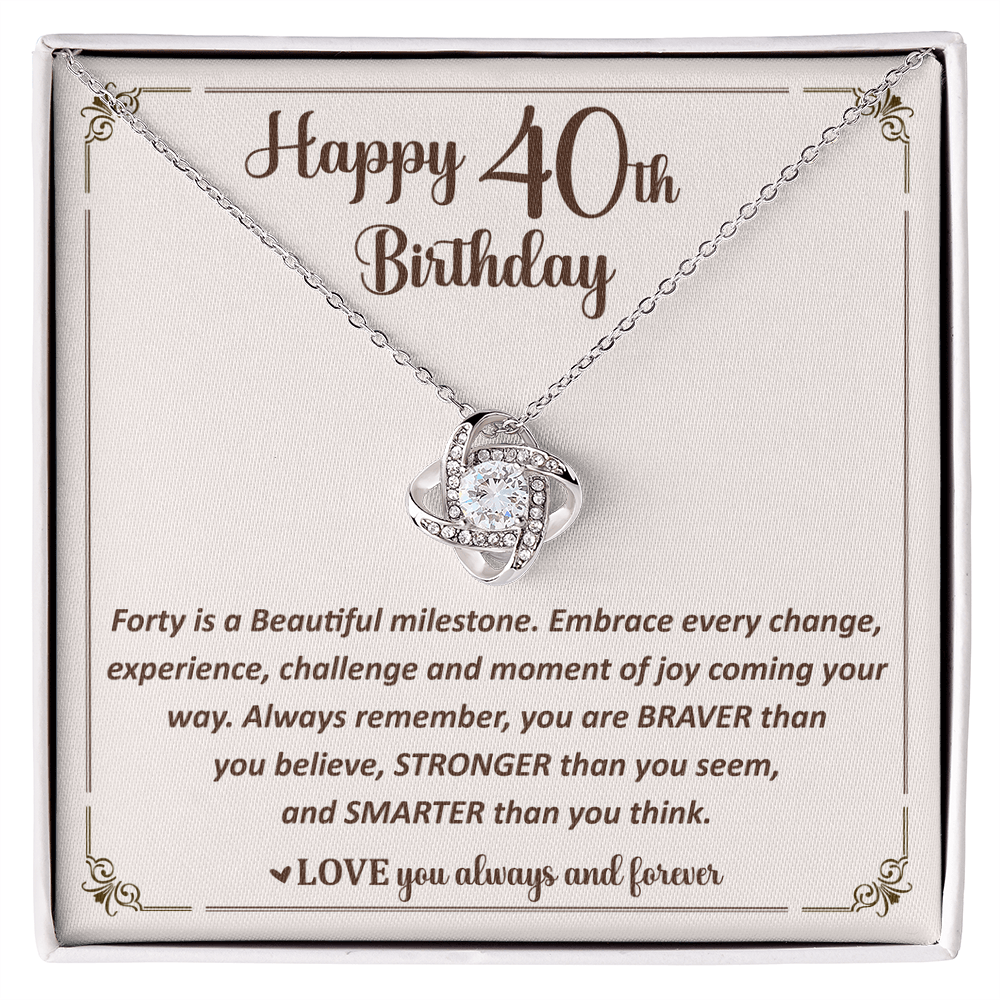 40th Birthday Gift for Her, Necklace for Four Amazing Decades