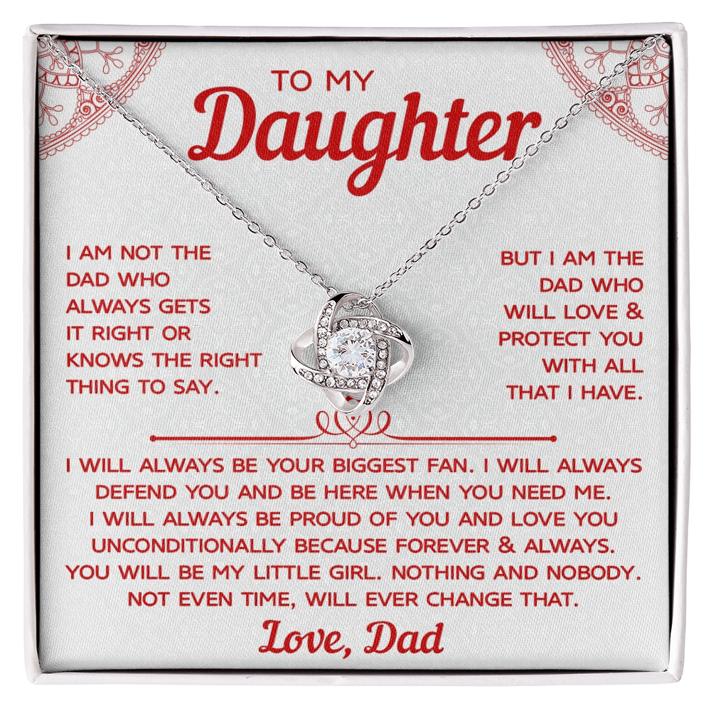 Love Knot Necklace for Daughter – Heartfelt Keepsake with Dad’s Love Message