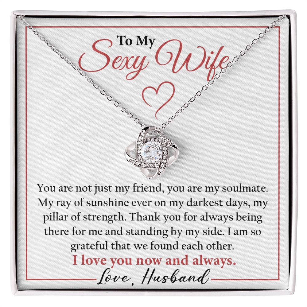 Jewelry to My Wife, the Best Gifts for Wife - Love Knot Necklace