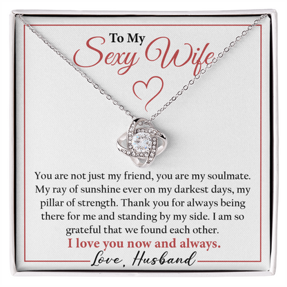 Jewelry to My Wife, the Best Gifts for Wife - Love Knot Necklace