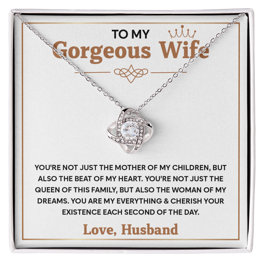To My  Wife – My Heart Beats for You and Only You - Love Knot Necklace