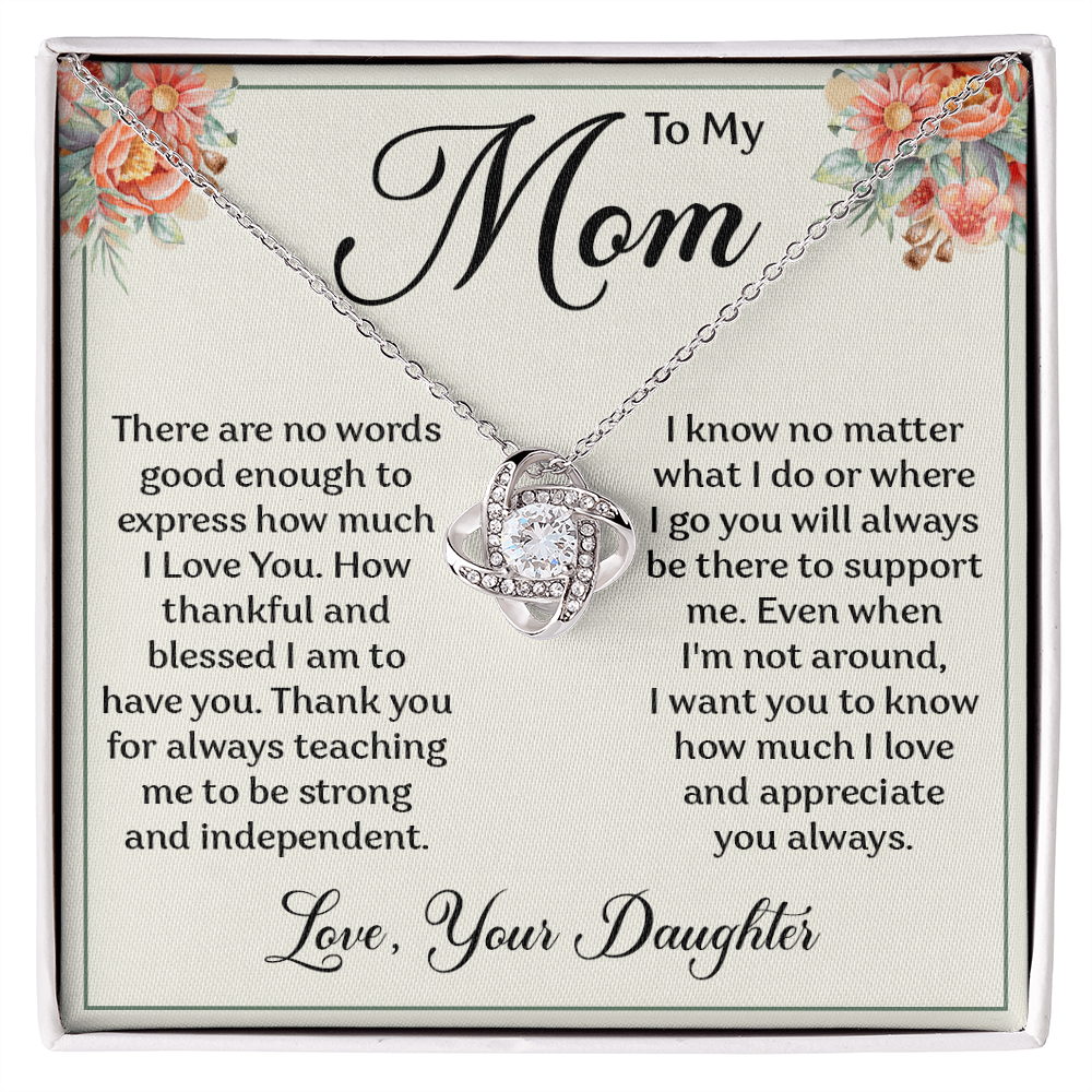 Love Knot Necklace – Heartfelt Gratitude Gift for the Best Mom Ever