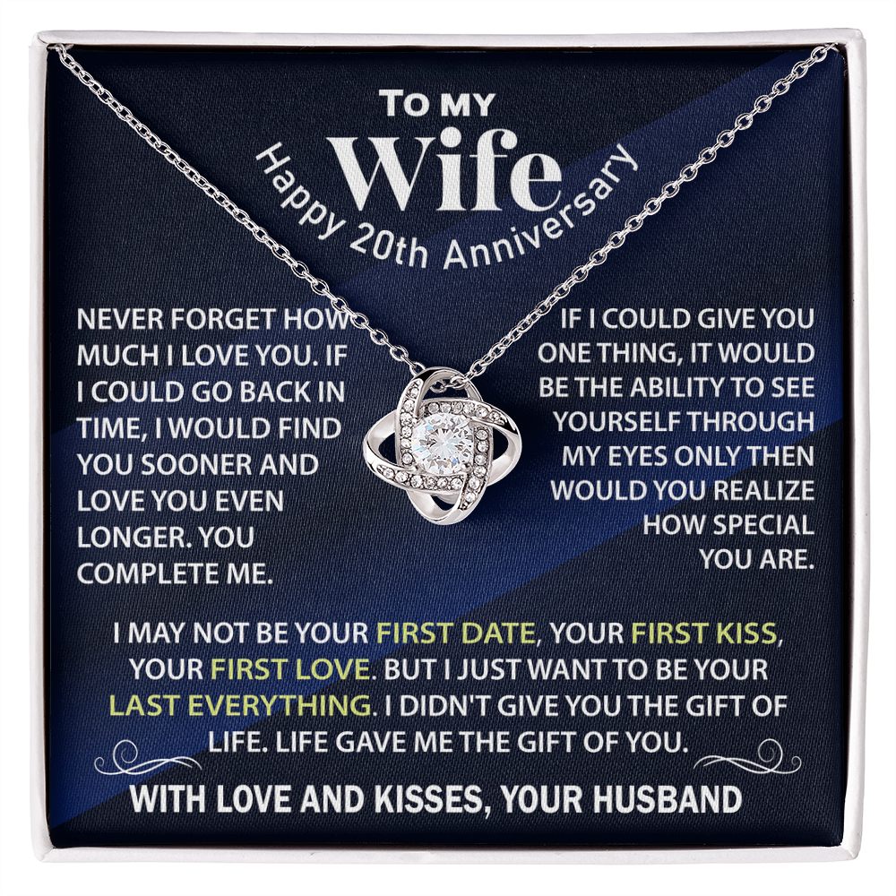 Jewelry Gift for Wife – Romantic 20th Anniversary Necklace with Heartfelt Message from Husband