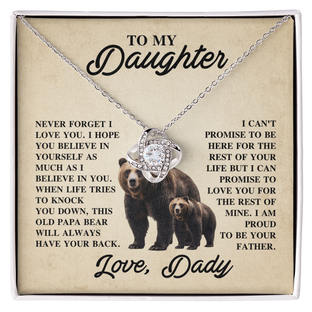 To My Daughter Necklace With Heartfelt Message Card & Gift Box