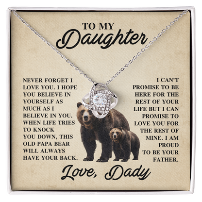 To My Daughter Necklace With Heartfelt Message Card & Gift Box