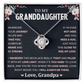 To My Granddaughter, Love Knot Necklace Gift From Grandpa