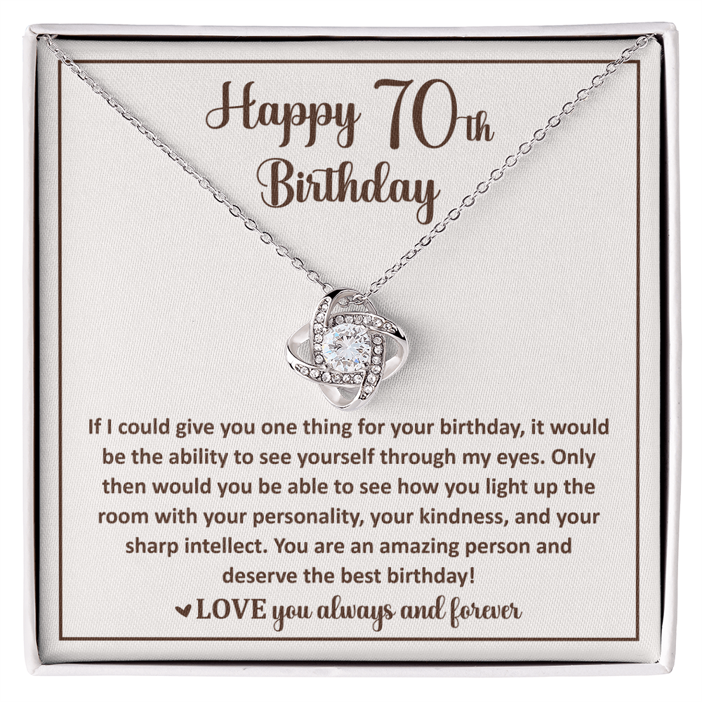 Happy 70th Birthday, Women Birthday Necklace With Elegant Box
