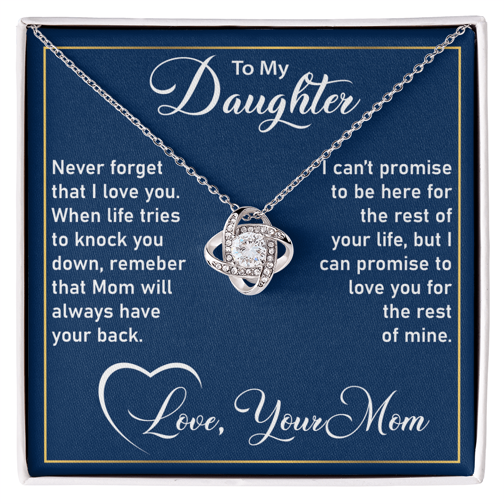 To My Daughter Necklace – Love Knot Necklace from Mom, A Symbol of Unbreakable Bond