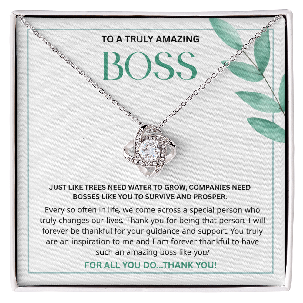 New Business Owner Gift - Love Knot Jewelry Keepsake for Boss Lady