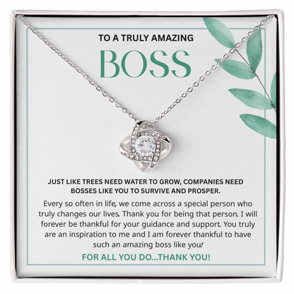 New Business Owner Gift - Love Knot Jewelry Keepsake for Boss Lady