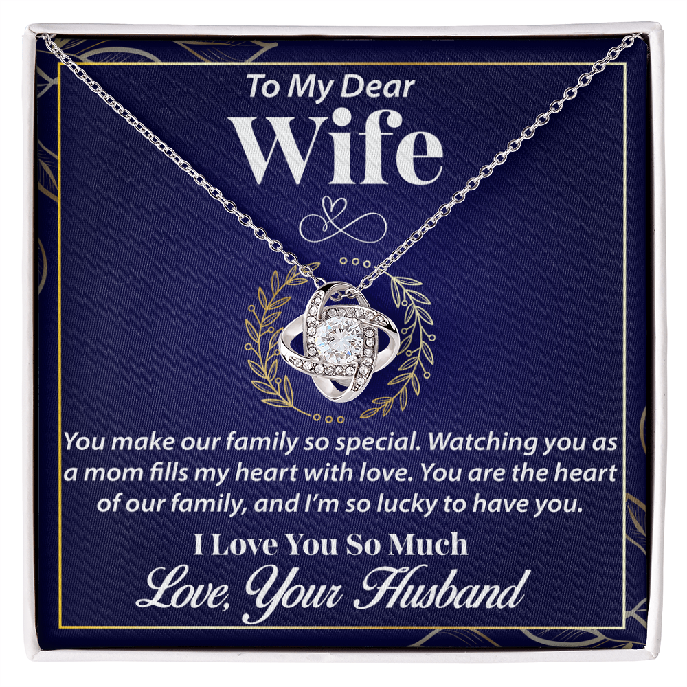 Timeless Love Knot Necklace – A Unique Jewelry Gift for Wife, Celebrating Her Strength & Love as a Mother