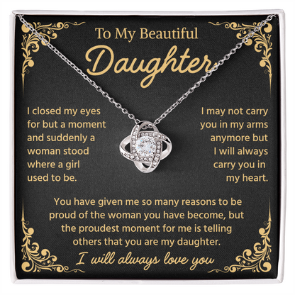 To My Amazing Daughter | I Am Always Right Here in Your Heart | Necklace