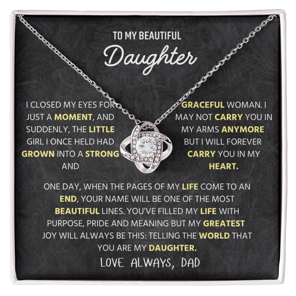 To My Daughter Necklace From Dad With Elegant Jewelry Box