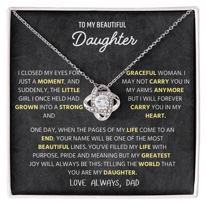To My Daughter Necklace From Dad With Elegant Jewelry Box