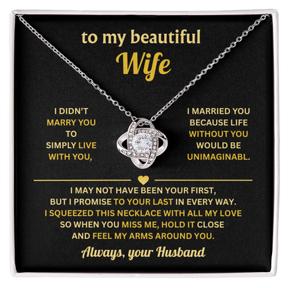 Wife Love Knot Necklace - Thank You for Being a Great Life Partner