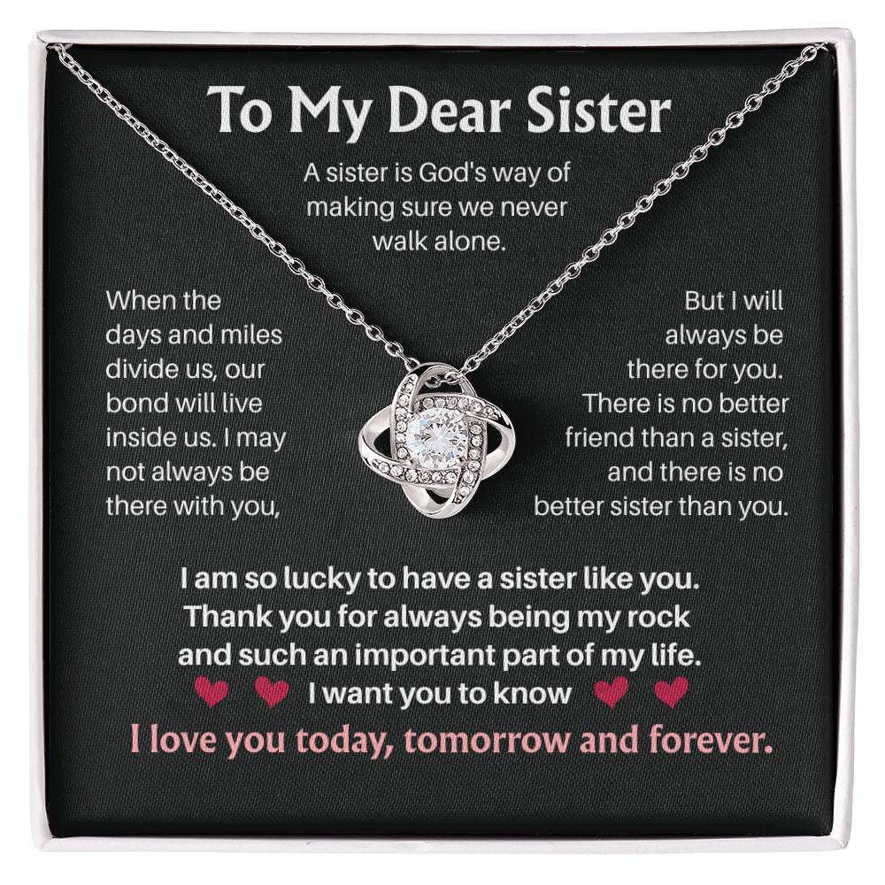 Women's Day Sister Necklace, Best Friend Gift From Brother & Sis