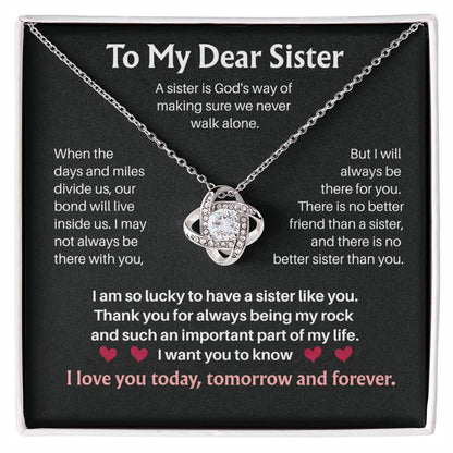 Women's Day Sister Necklace, Best Friend Gift From Brother & Sis