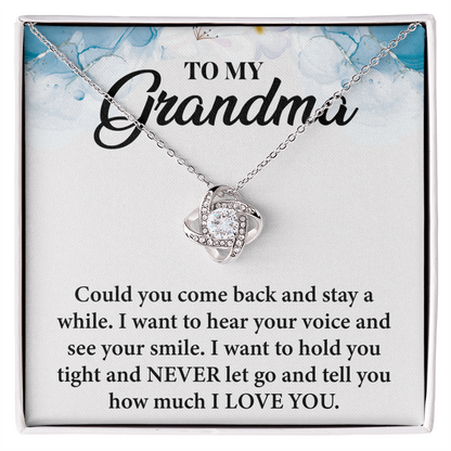 To My Grandma Love Knot Necklace, Gifts for Grandma, Best Gifts for Grandma, Xmas Gift for Grandma