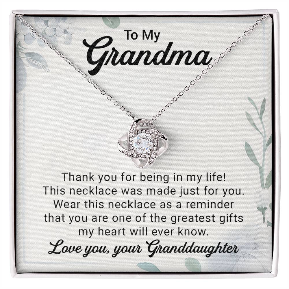 Grandma Necklace From Granddaughter - Grandma Granddaughter Necklace - Grandma Charm Necklace - Mother's Day, Christmas, Birthday Gifts for Grandma - Grandmother Jewelry with Message Card and Gift Box