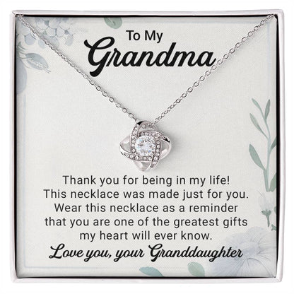 Grandma Necklace From Granddaughter - Grandma Granddaughter Necklace - Grandma Charm Necklace - Mother's Day, Christmas, Birthday Gifts for Grandma - Grandmother Jewelry with Message Card and Gift Box