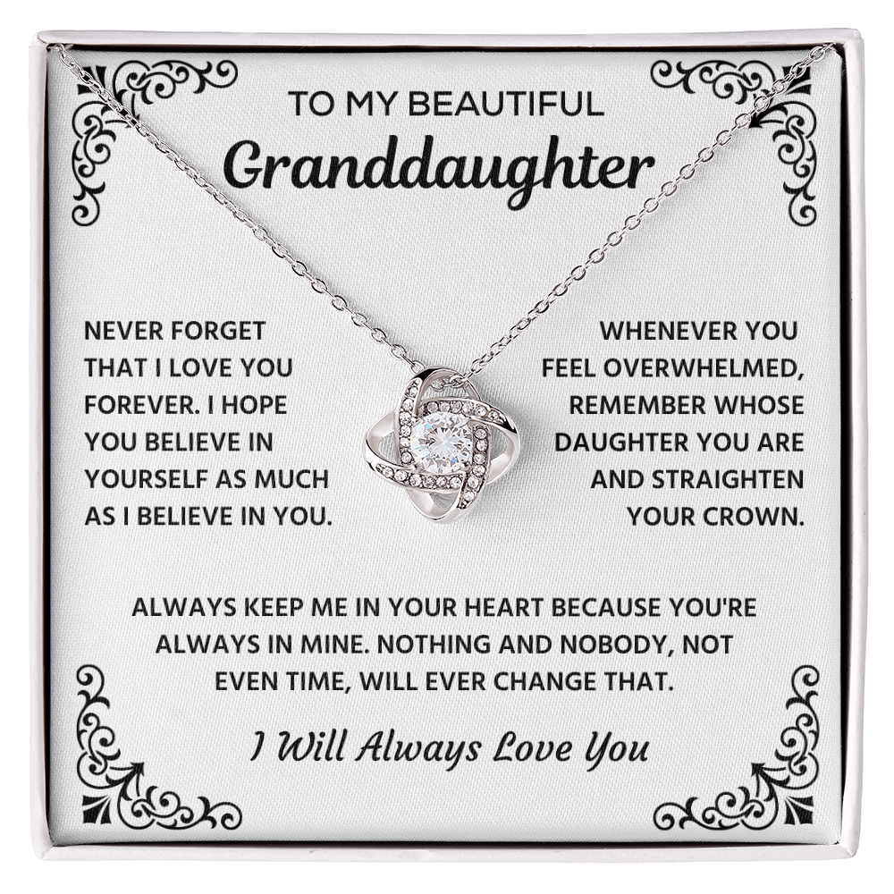 To My Granddaughter - I Will Forever Love You - Necklace