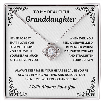 To My Granddaughter - I Will Forever Love You - Necklace