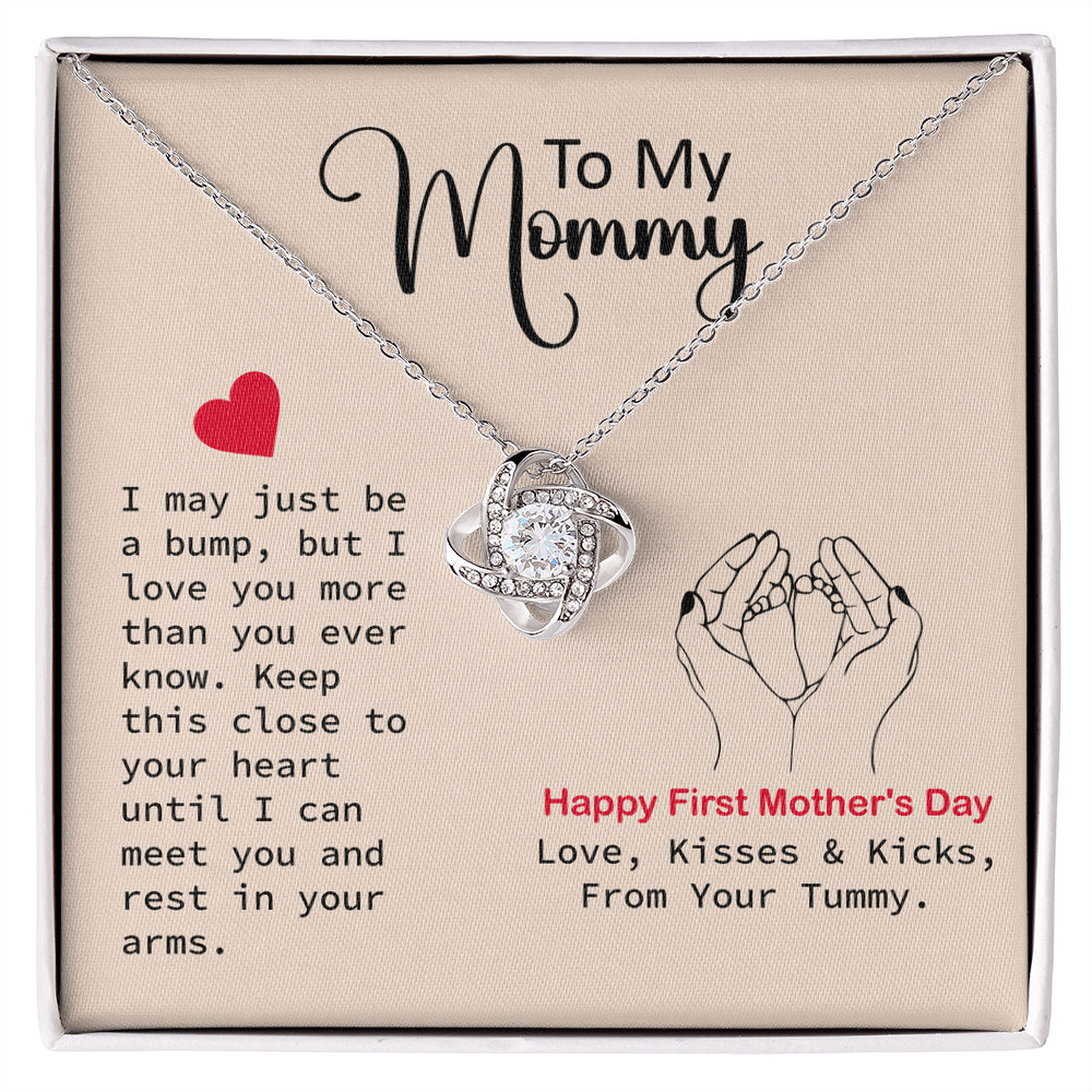 To My Mom Necklace – Love Knot Design, Heartfelt First Mom Gift from Son, Perfect Keepsake