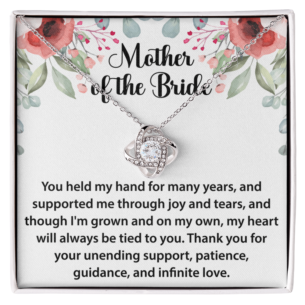 Love Knot Necklace – Sentimental Jewelry Gift for Mother of the Bride, Thoughtful Wedding Keepsake for Mom