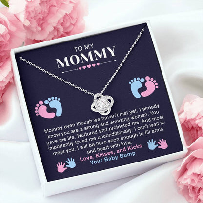 Healthy Pregnancy Gift - Love Knot Necklace for Women | First Time Mom Gifts | New Mama Necklace | Mother's Day & Christmas Jewelry | Gift for Mama to Be