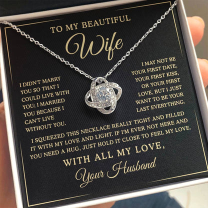 Wife Necklace, To My Amazing Wfie - Love Knot Necklace