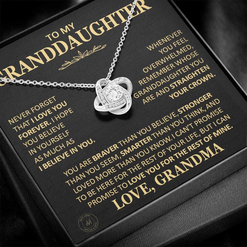 Beautiful Gift for Granddaughter From Grandma "Never Forget That I Love You" Necklace