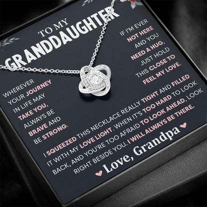 To My Granddaughter, Love Knot Necklace Gift From Grandpa