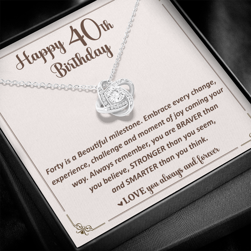 40th Birthday Gift for Her, Necklace for Four Amazing Decades