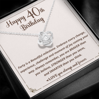 40th Birthday Gift for Her, Necklace for Four Amazing Decades