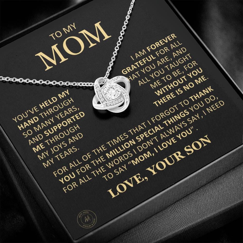 Beautiful Gift for Mom From Son "Without You There Is No Me" Necklace