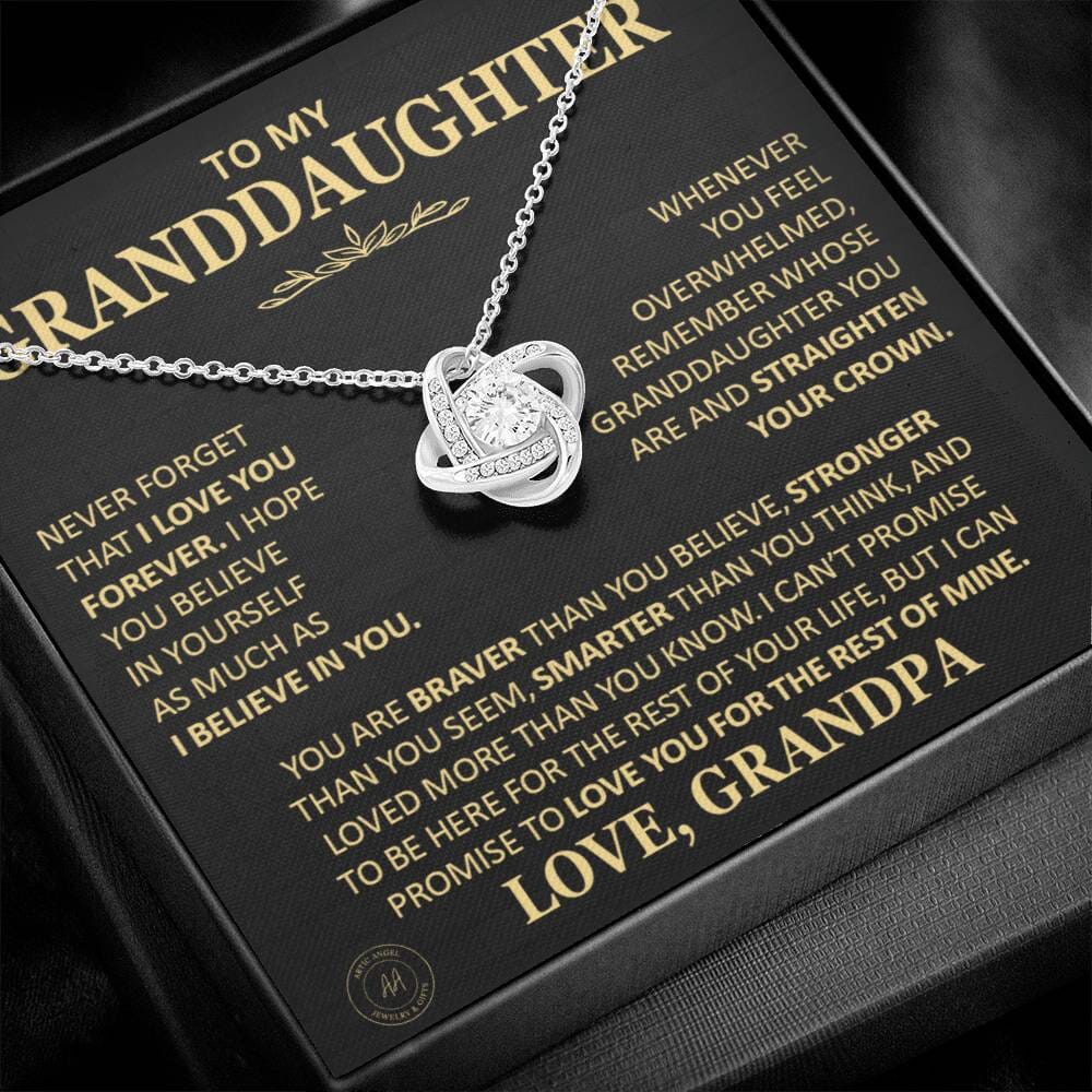 Beautiful Gift for Granddaughter From Grandpa "Never Forget That I Love You" Necklace