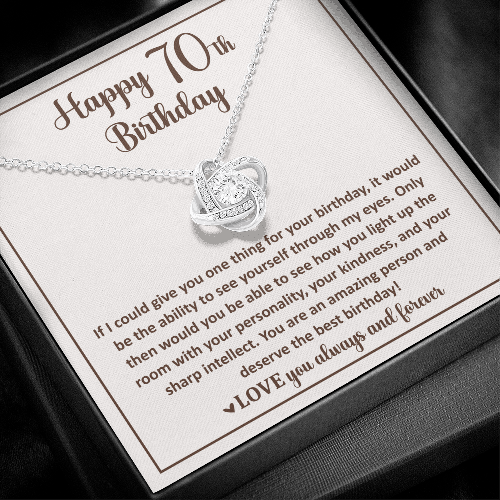 Happy 70th Birthday, Women Birthday Necklace With Elegant Box