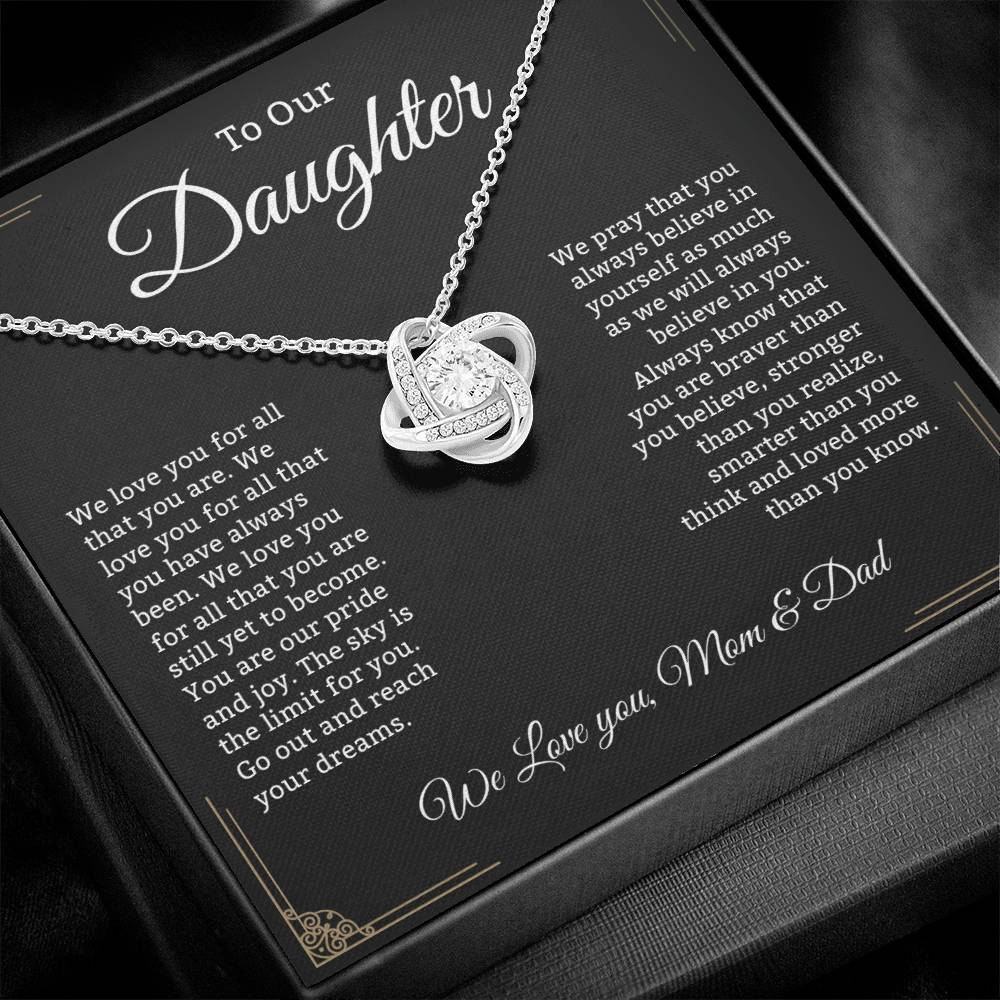 To Our Daughter Necklace With Heartfelt Message Card & Gift Box