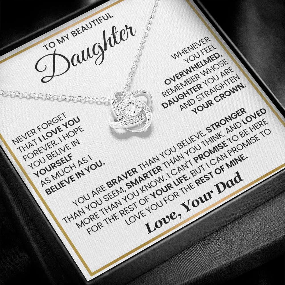 To My Beautiful Daughter Necklace - Never Forget That I Love You