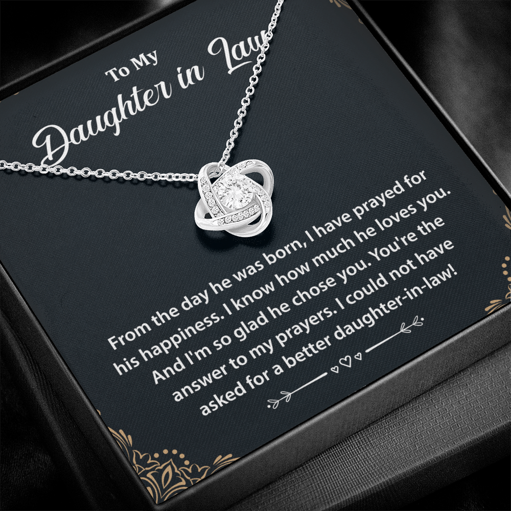 To My Daughter-in-law, Believe in Yourself- Love Knot Necklace