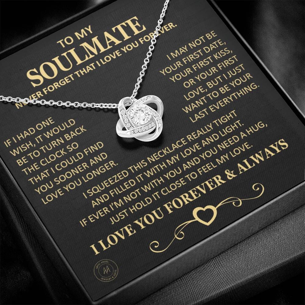 Gift for Soulmate "If I Had One Wish" Gold Knot Necklace